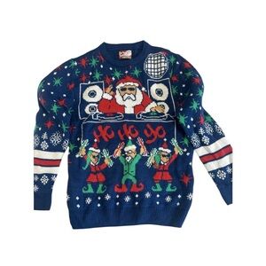 Santa Party Sweater Dec 25th Christmas sweater Women's S Medium‎  acrylic